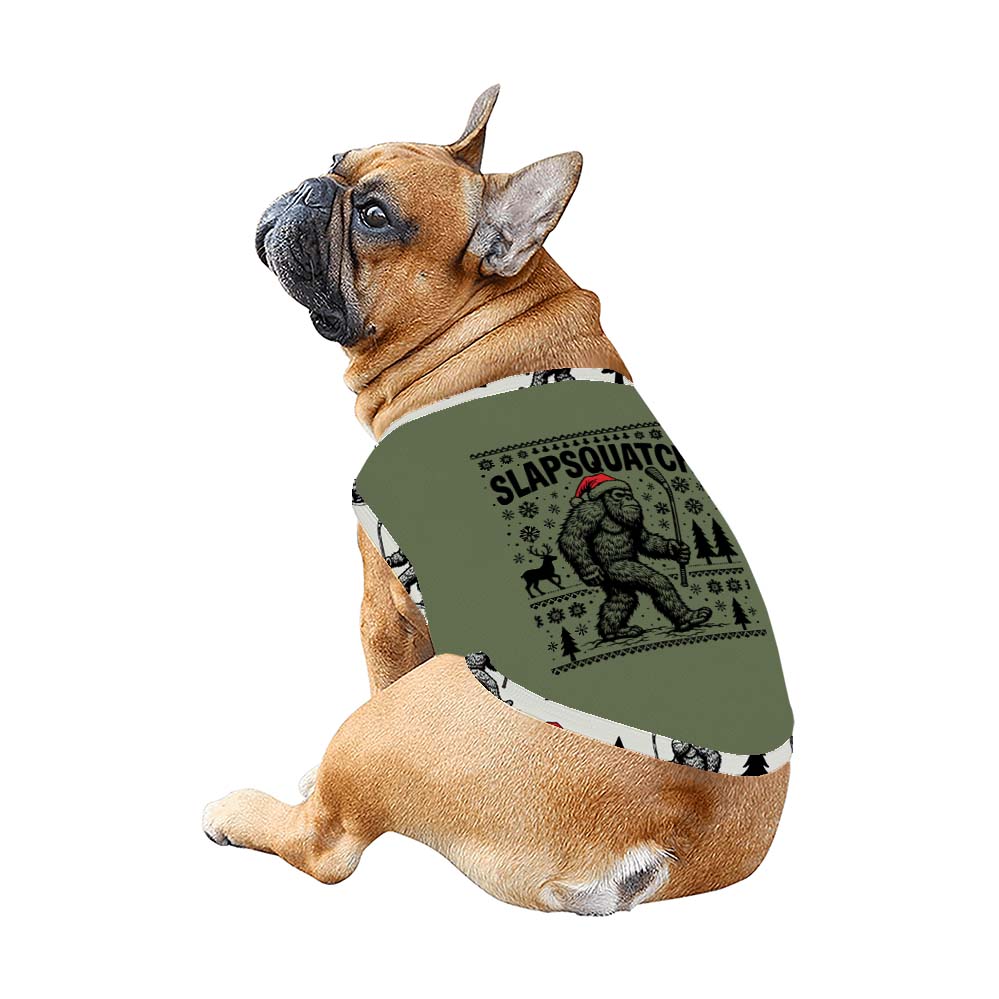 Sasquatch Hockey Matching Family Christmas Pajamas With Dog