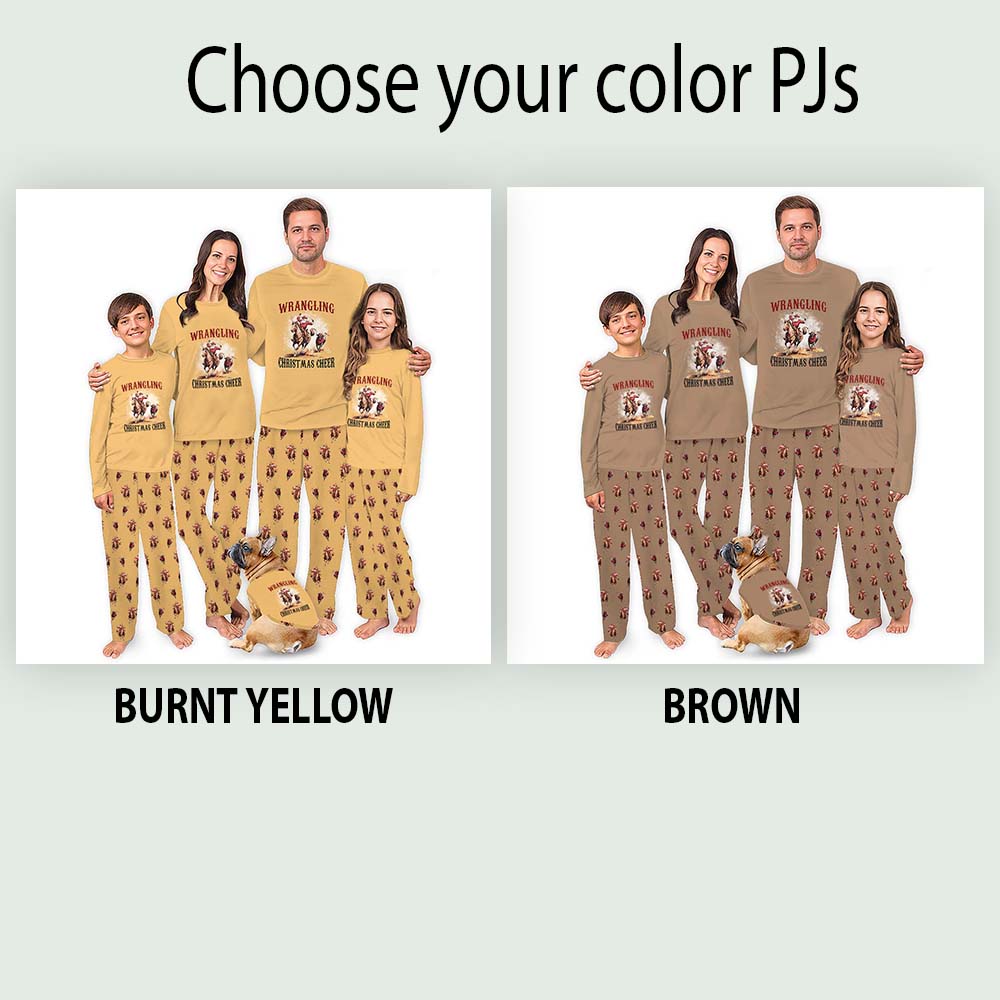 Christmas Wrangler Santa Matching Family Pajamas All Sizes