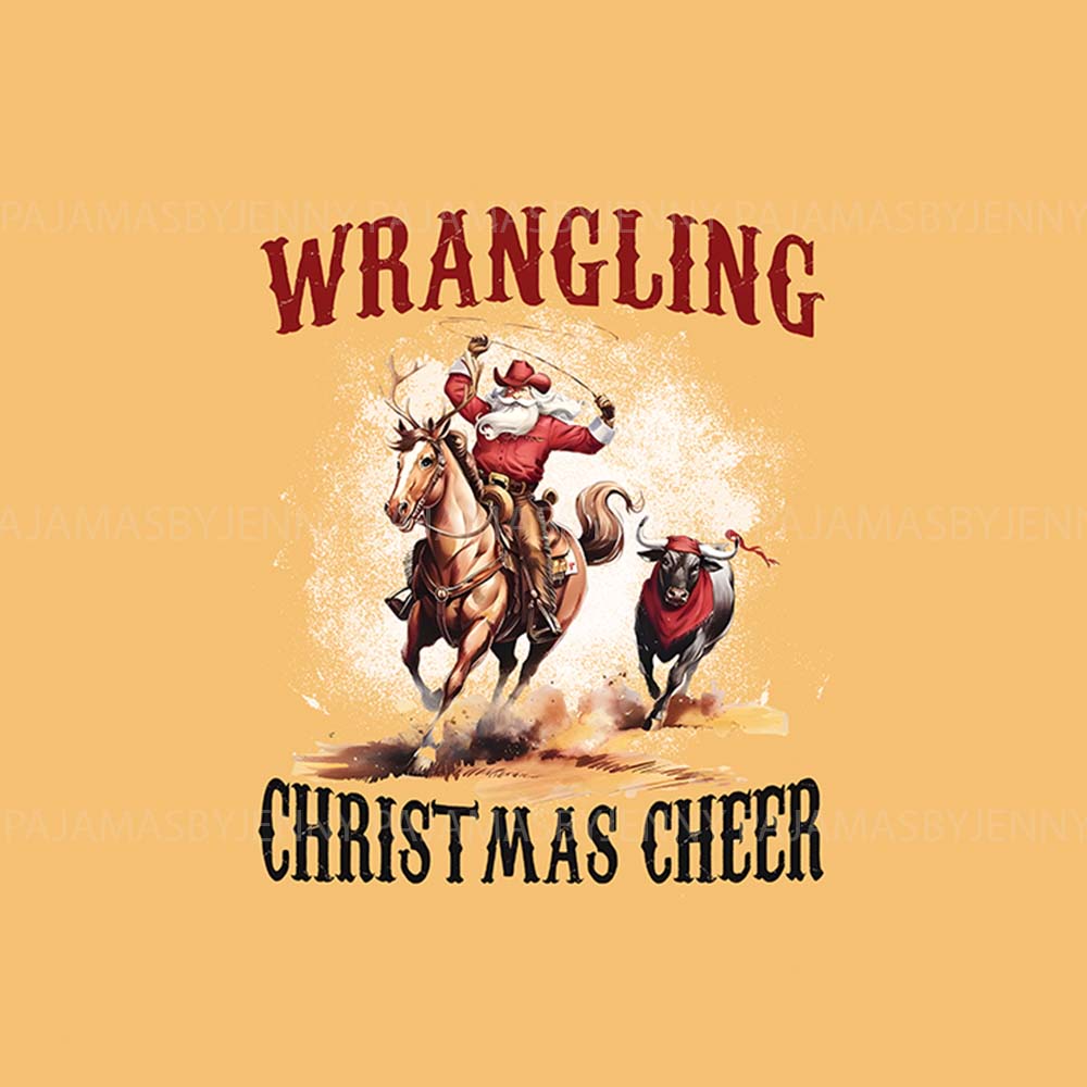 Christmas Wrangler Santa Matching Family Pajamas All Sizes