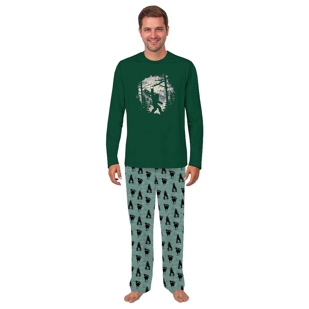 Green Sasquatch Hiking Matching Pajamas for Dogs and Humans Green Sasquatch Hiking Matching Pajamas for Dogs and Humans