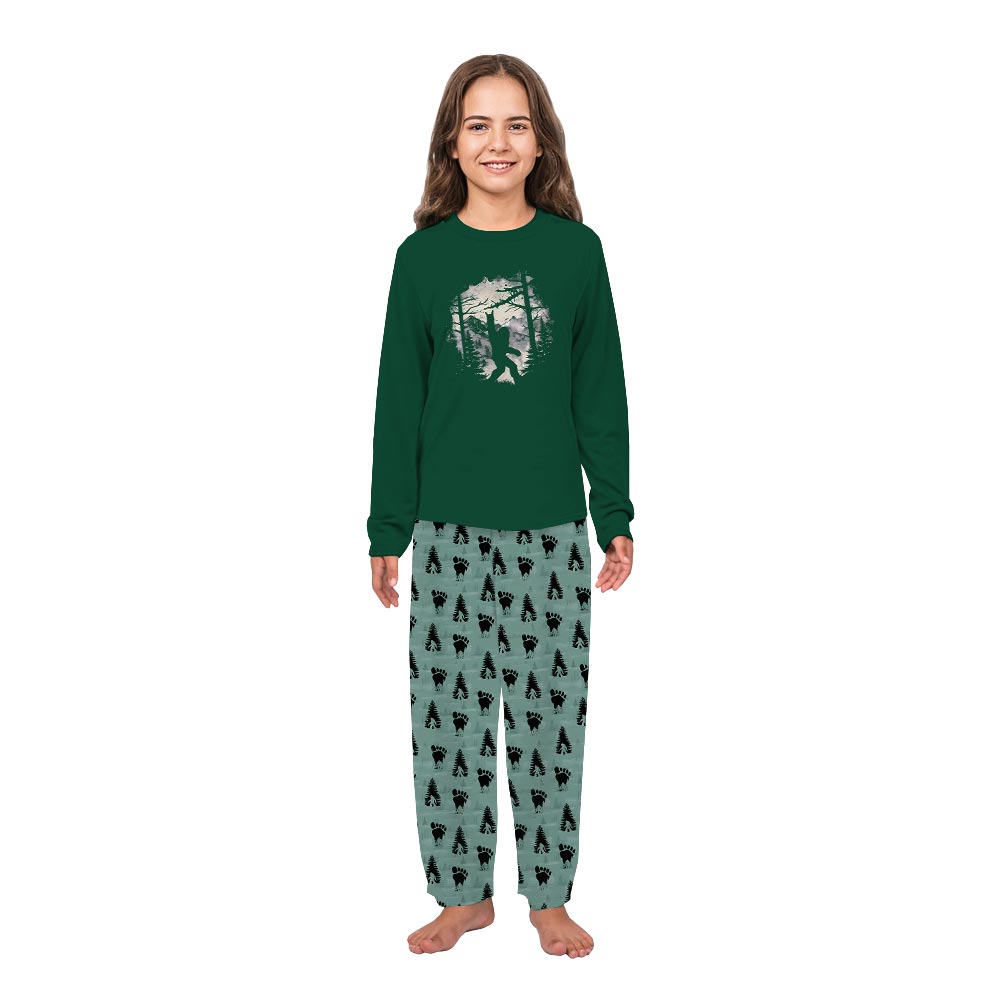 Green Sasquatch Hiking Matching Pajamas for Dogs and Humans Green Sasquatch Hiking Matching Pajamas for Dogs and Humans
