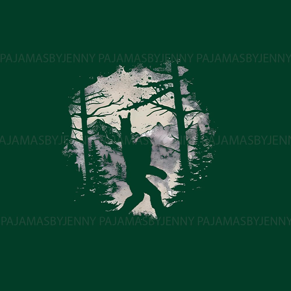 Green Sasquatch Hiking Matching Pajamas for Dogs and Humans Green Sasquatch Hiking Matching Pajamas for Dogs and Humans
