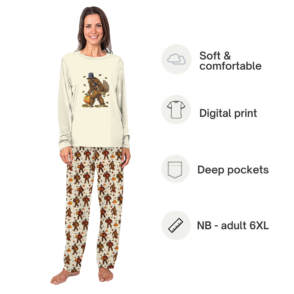 Bigfoot Turkey Thanksgiving Matching Dog and Owner Pajamas Bigfoot Turkey Thanksgiving Matching Dog and Owner Pajamas