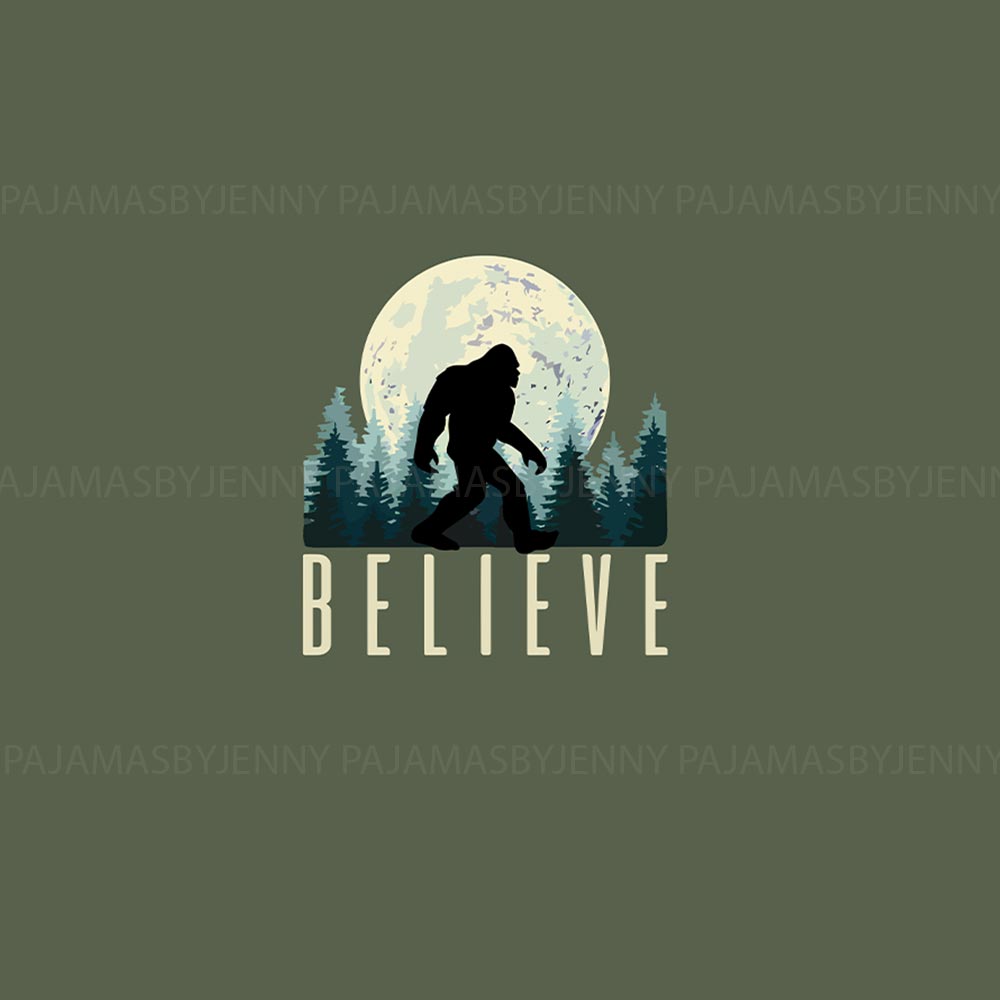 Believe Bigfoot in the Forest Matching Pajamas with Dog Believe Bigfoot in the Forest Matching Pajamas with Dog