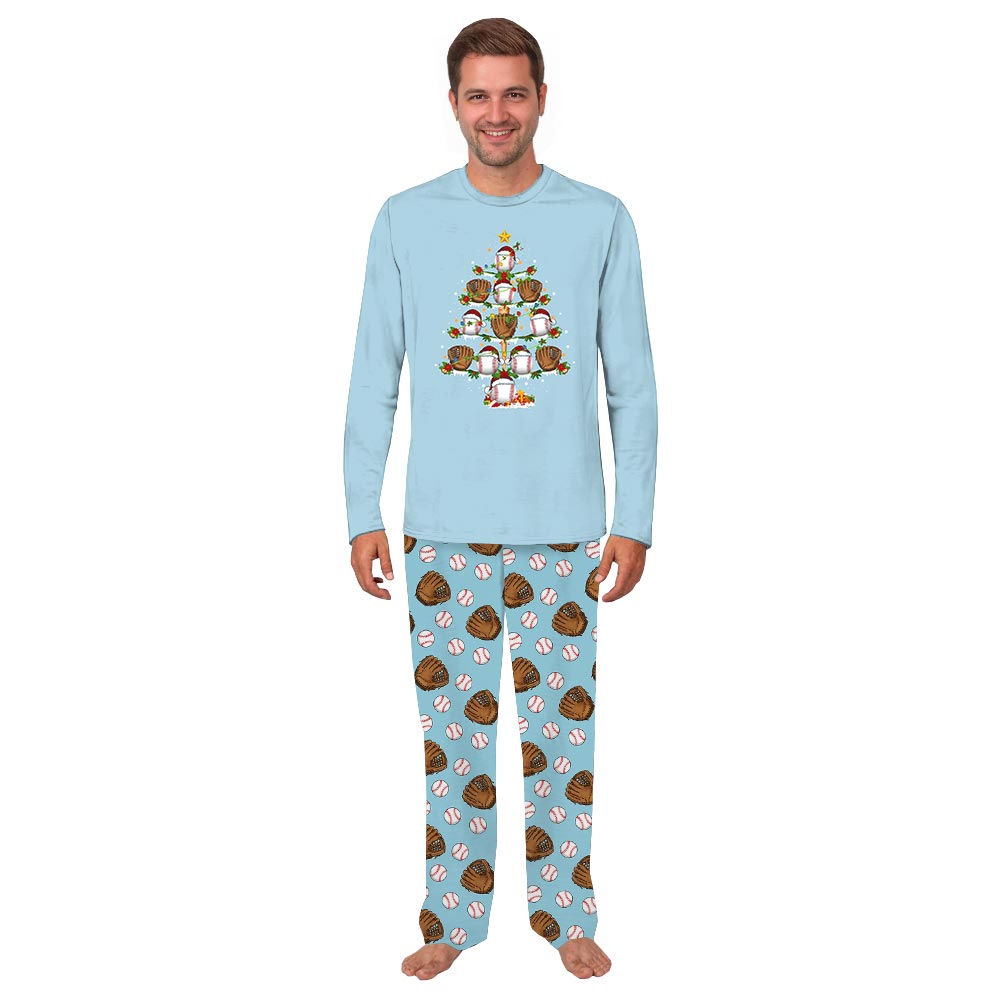 Funny Xmas Baseball and Glove Tree Family PJ Christmas Set Funny Xmas Baseball and Glove Tree Family PJ Christmas Set