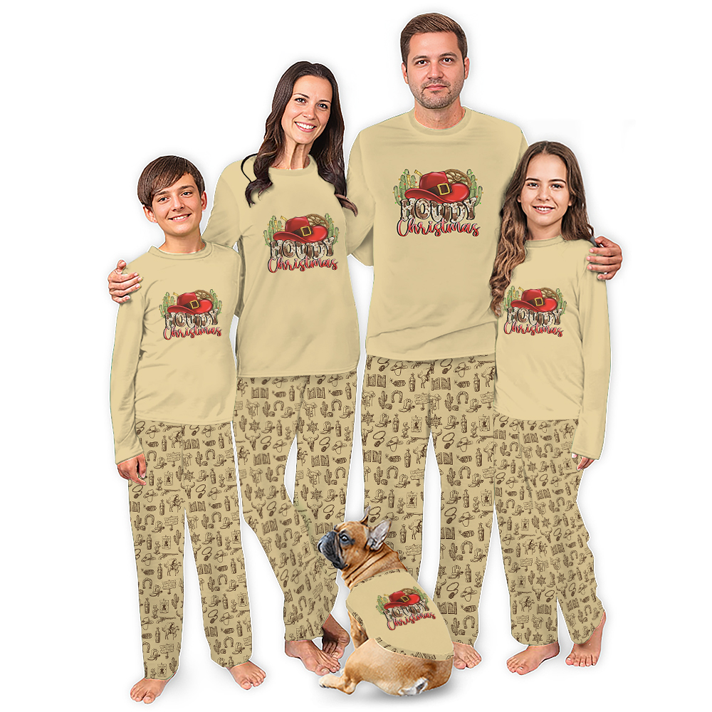 Western Howdy Christmas Holiday Pj Sets For The Family