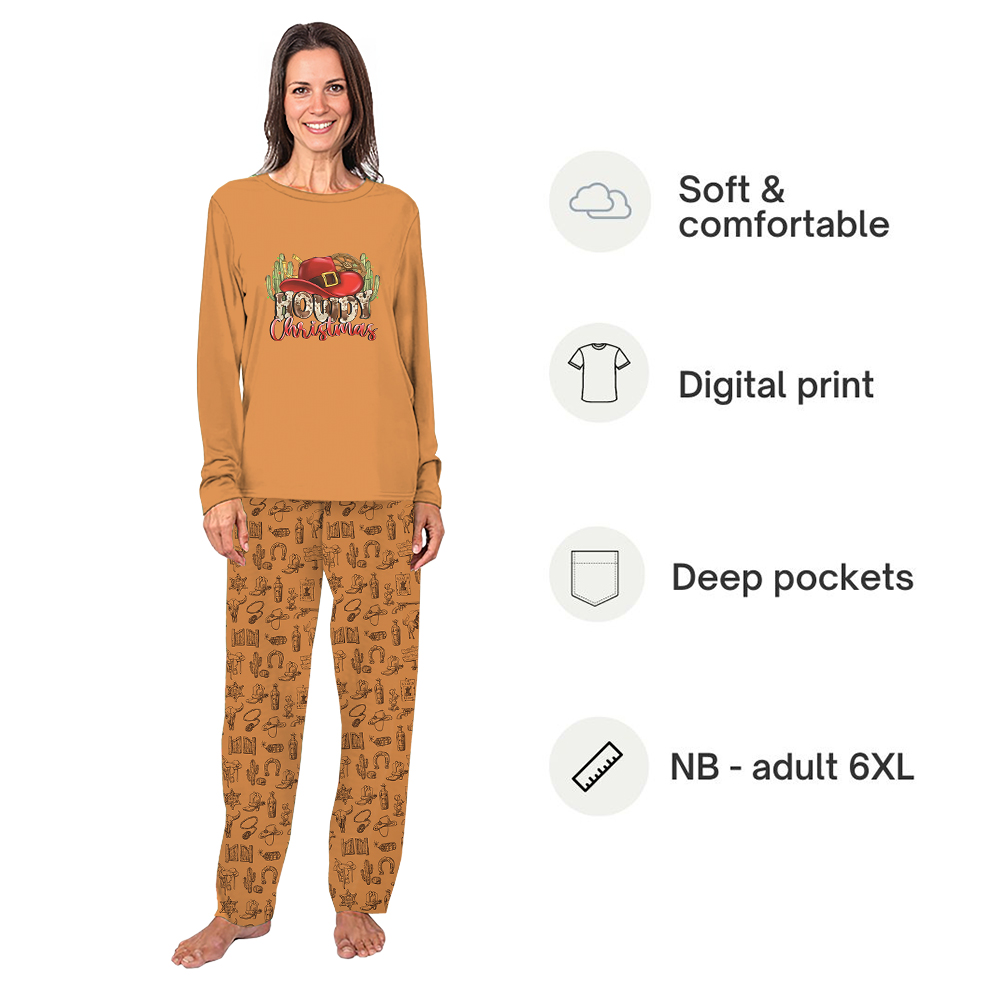 Western Howdy Christmas Holiday Pj Sets For The Family