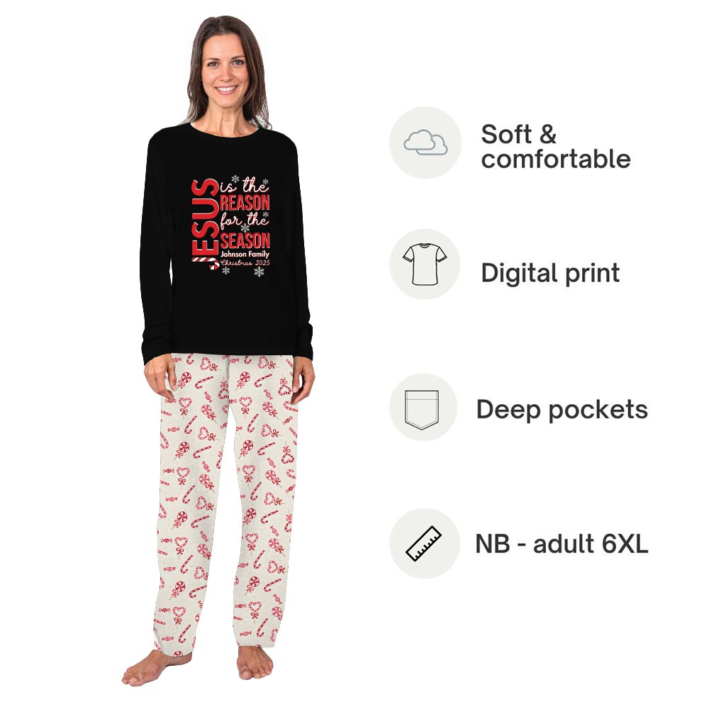 Black Jesus is The Reason Quote Personalized Matching Christmas PJs Black Jesus is The Reason Quote Personalized Matching Christmas PJs