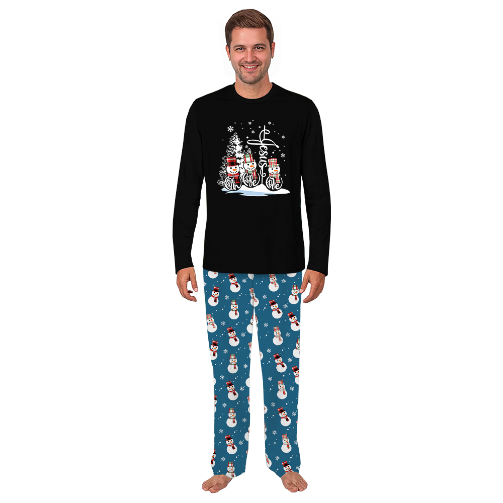 Faith Hope Love snowman Christmas Pajamas Matching Family And Dog Faith Hope Love snowman Christmas Pajamas Matching Family And Dog