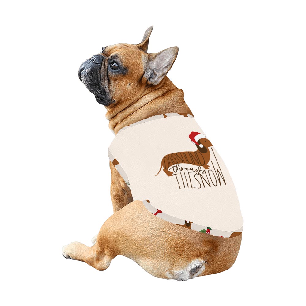 Cute Dachshund Through The Snow Saying Family Christmas Pajamas