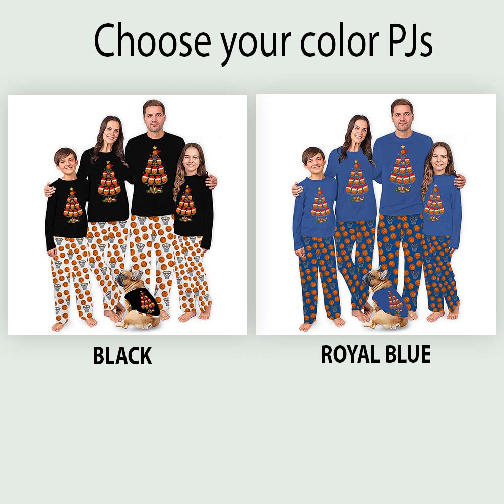 Basketball Christmas Tree Long Sleeve Matching Christmas Pajamas Basketball Christmas Tree Long Sleeve Matching Christmas Pajamas