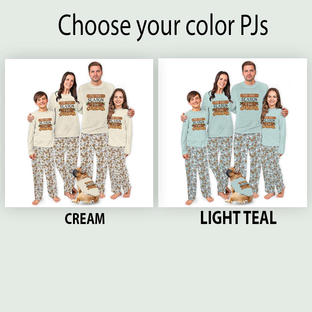 Blue Milk and Cookies Matching Long Sleeve Christmas Pajamas Blue Milk and Cookies Matching Long Sleeve Christmas Pajamas