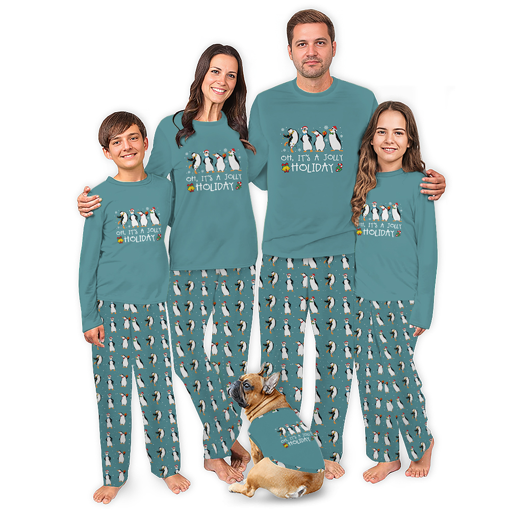 Penguin Oh It Is A Jolly Holiday Cute Family Pajamas For Christmas