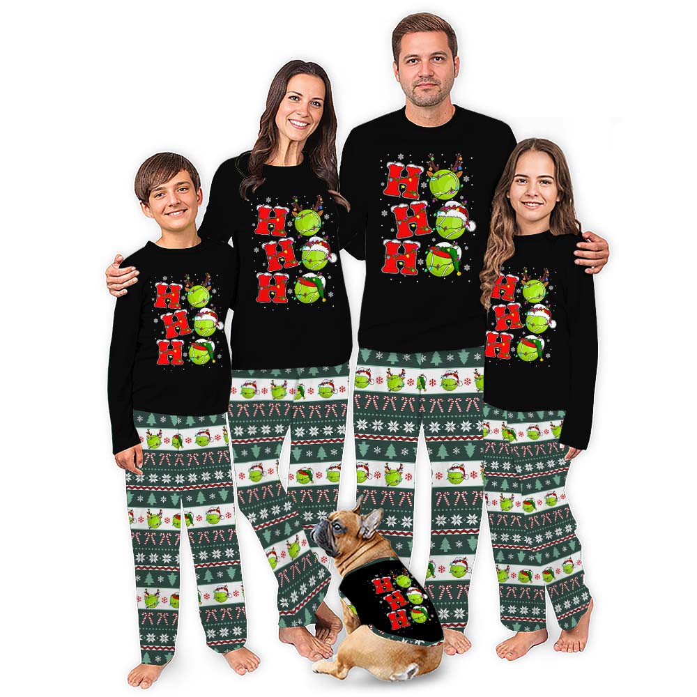 Tennis Funny Family Christmas Pajamas With Ugly Pattern Pants