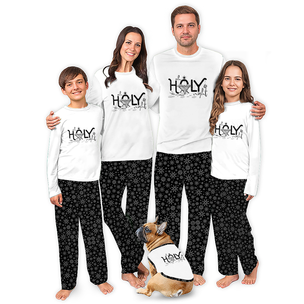 Oh Holy Night Jesus Christmas Pajamas Matching Family and Dog Oh Holy Night Jesus Christmas Pajamas Matching Family and Dog