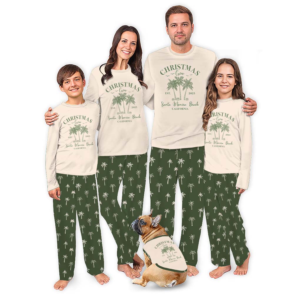 Customizable Tropical Family Christmas Pajamas With Plus Size Customizable Tropical Family Christmas Pajamas With Plus Size
