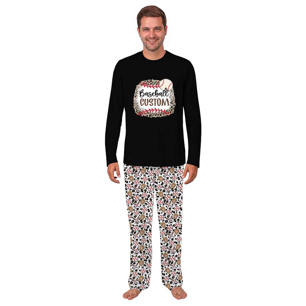 Leopard Baseball Custom Family Christmas Pajamas Leopard Baseball Custom Family Christmas Pajamas