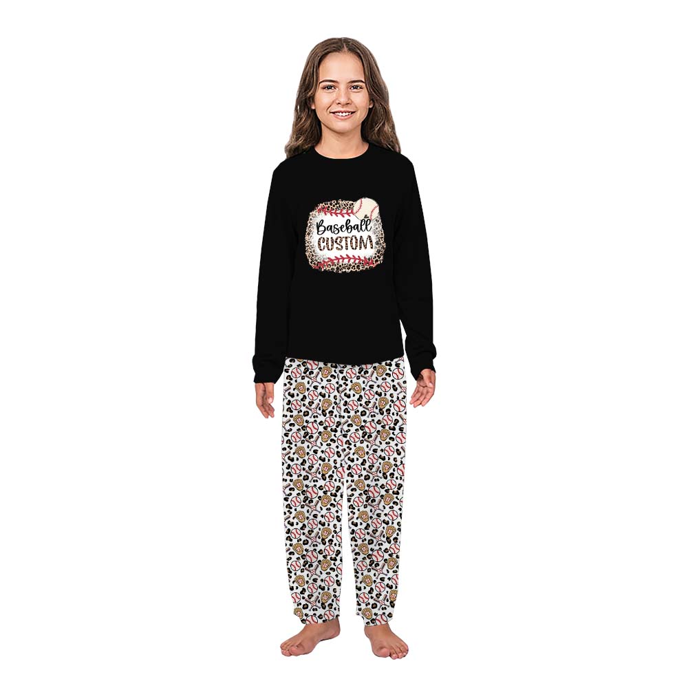 Leopard Baseball Custom Family Christmas Pajamas Leopard Baseball Custom Family Christmas Pajamas