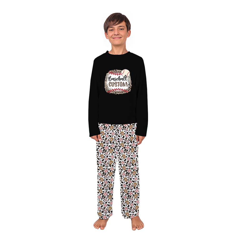 Leopard Baseball Custom Family Christmas Pajamas Leopard Baseball Custom Family Christmas Pajamas
