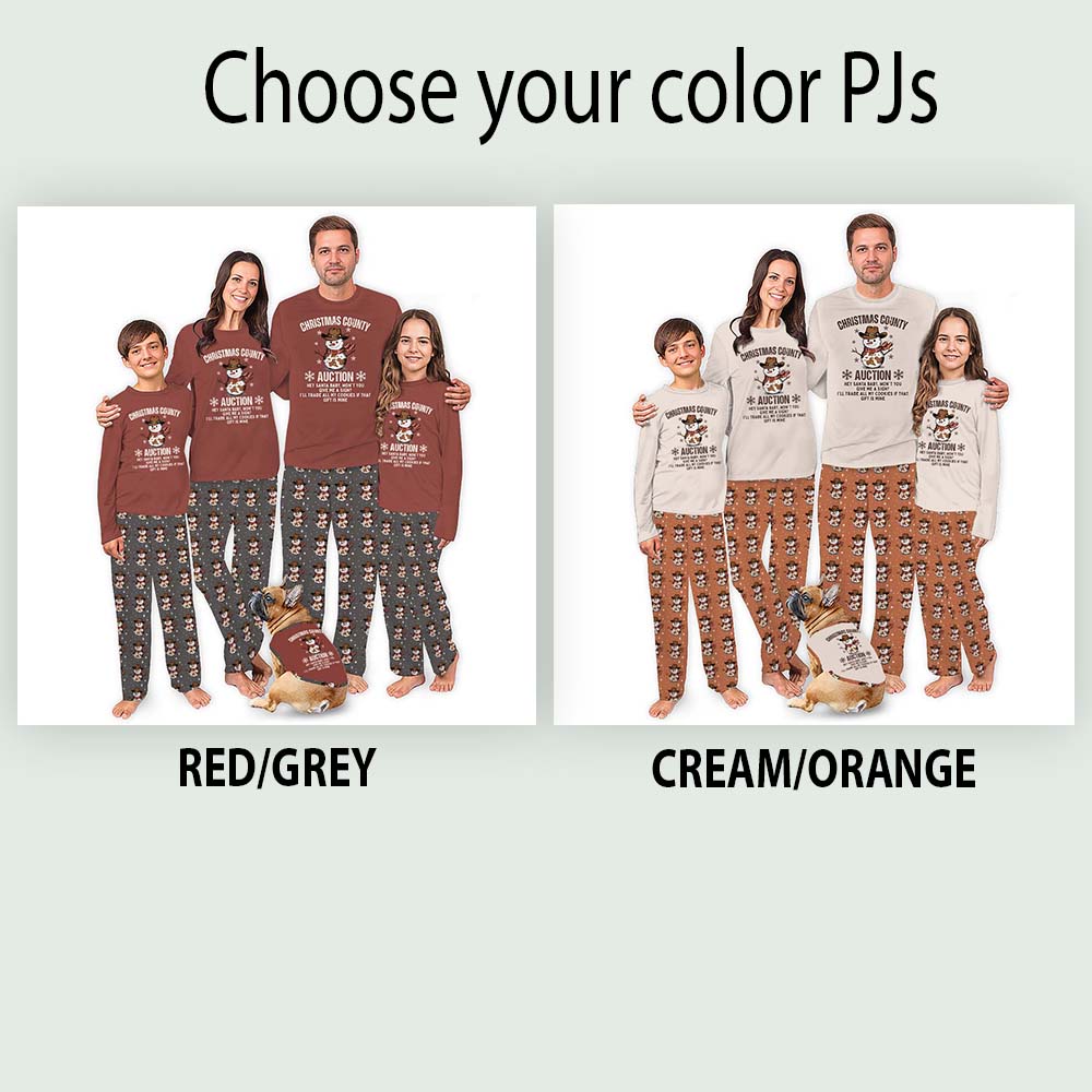 Custom Cowboy Snowman Family Matching Christmas Pajamas Plus Size