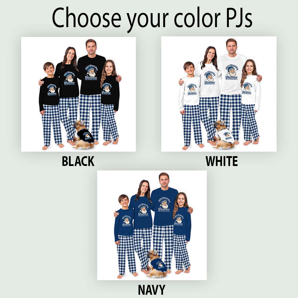Custom Santa Matching Family Football Pajamas With Team Name Custom Santa Matching Family Football Pajamas With Team Name