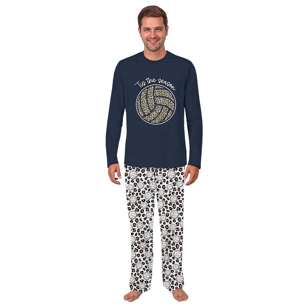Plus Size Volleyball Christmas Pajamas With Leopard Print Plus Size Volleyball Christmas Pajamas With Leopard Print