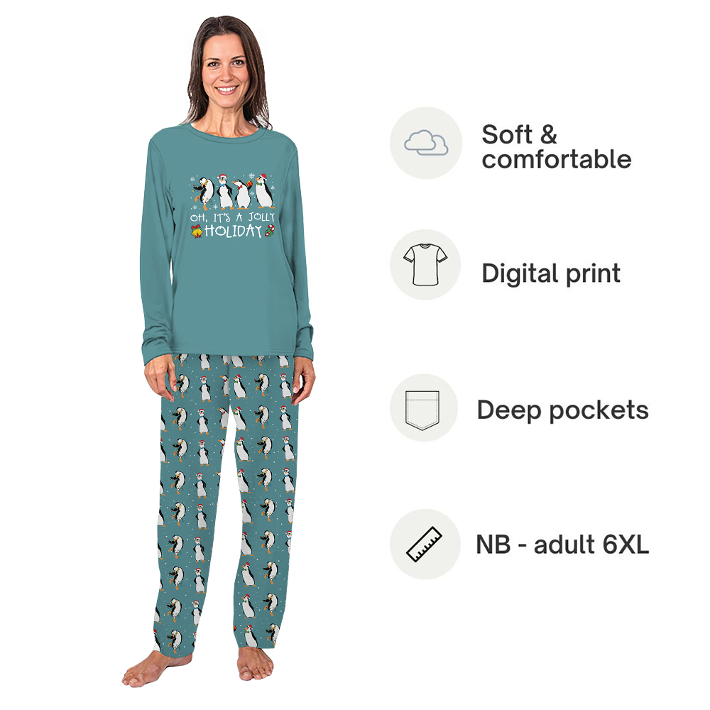 Penguin Oh It Is A Jolly Holiday Cute Family Pajamas For Christmas