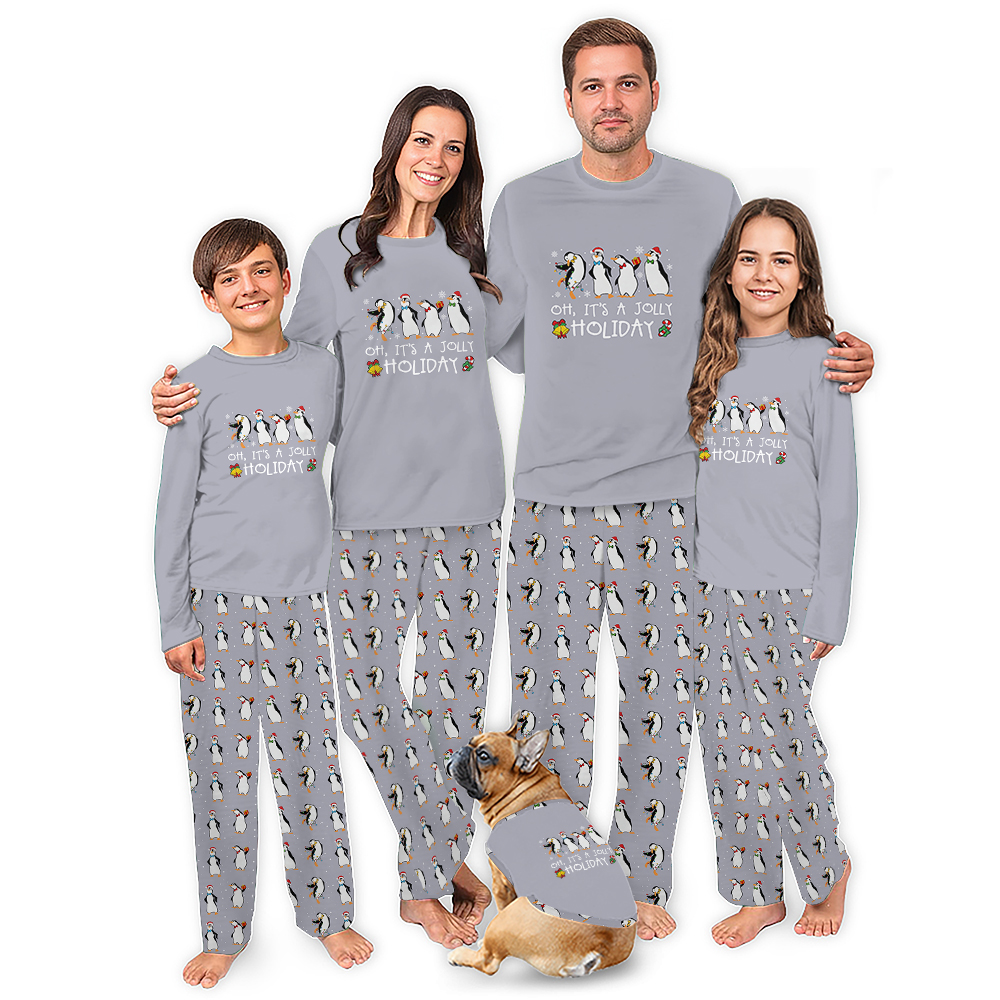 Penguin Oh It Is A Jolly Holiday Cute Family Pajamas For Christmas