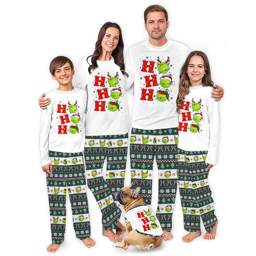 Tennis Funny Family Christmas Pajamas With Ugly Pattern Pants