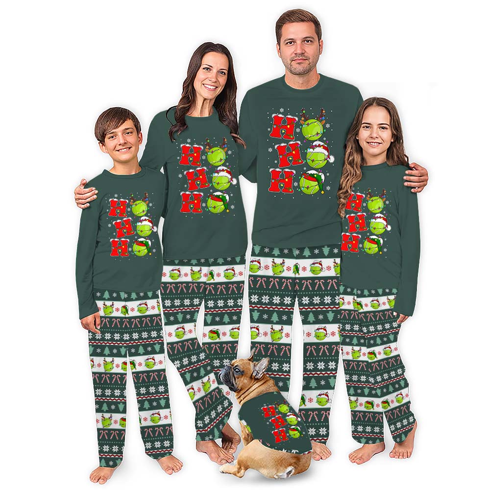 Tennis Funny Family Christmas Pajamas With Ugly Pattern Pants