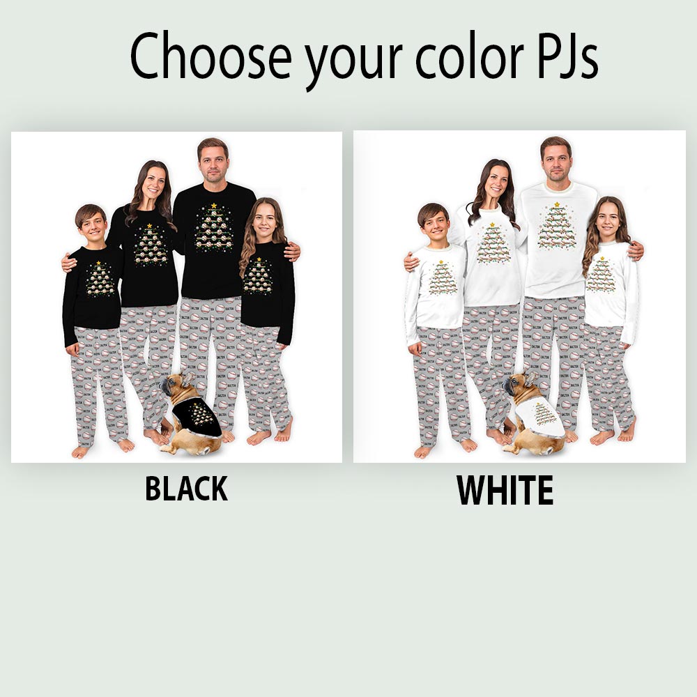 Name Personalized Baseball Christmas Tree Matching Family Pjs Name Personalized Baseball Christmas Tree Matching Family Pjs