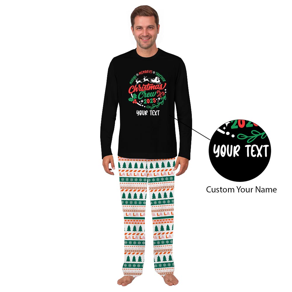 Cozy Christmas Crew Matching Holiday Pajamas with Name Custom