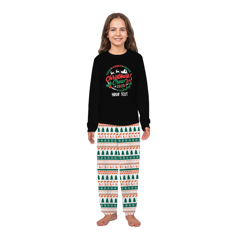 Cozy Christmas Crew Matching Holiday Pajamas with Name Custom