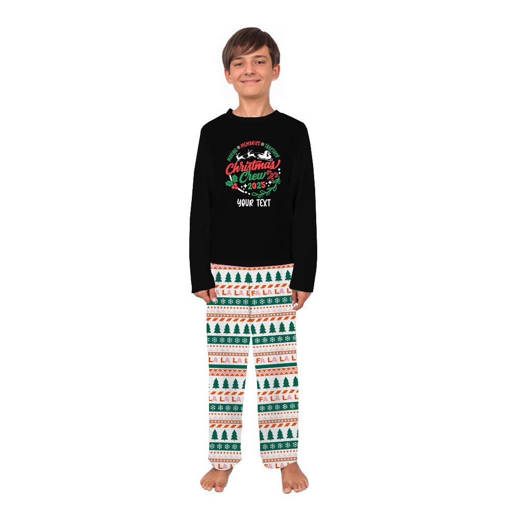 Cozy Christmas Crew Matching Holiday Pajamas with Name Custom