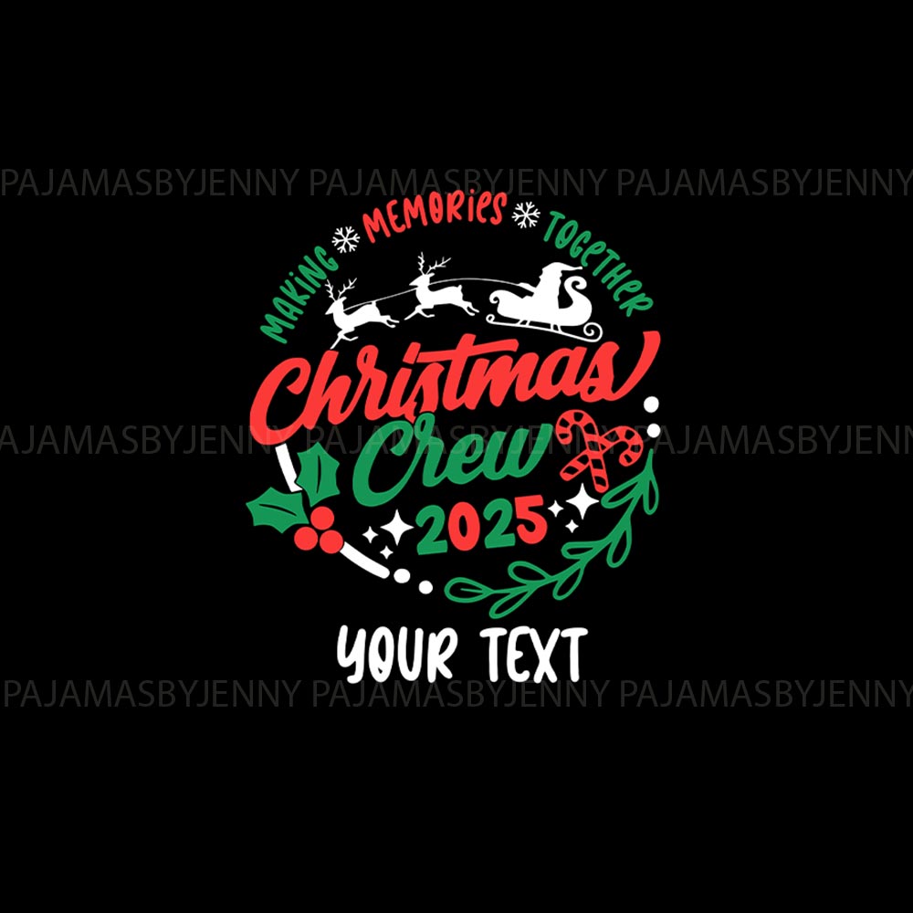 Cozy Christmas Crew Matching Holiday Pajamas with Name Custom