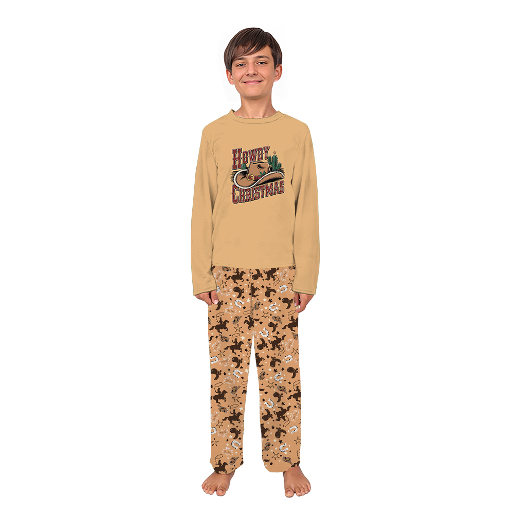 Howdy Christmas Western Santa Cowboy Christmas Pajamas Howdy Christmas Western Santa Cowboy Christmas Pajamas