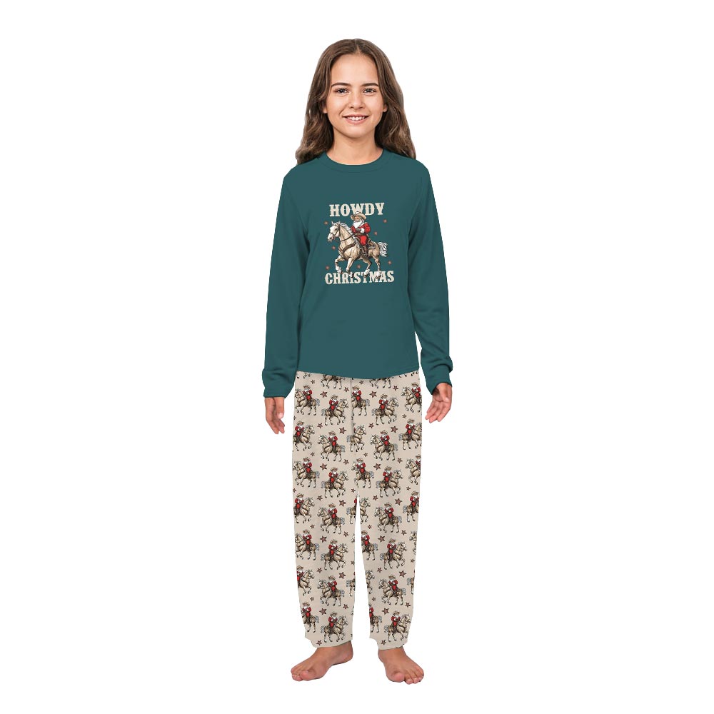 Brown Howdy Christmas Western Cowboy Jammies for Family