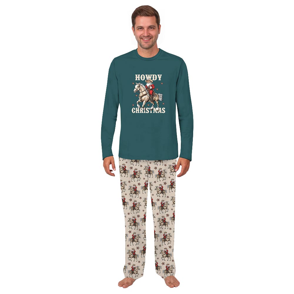 Brown Howdy Christmas Western Cowboy Jammies for Family