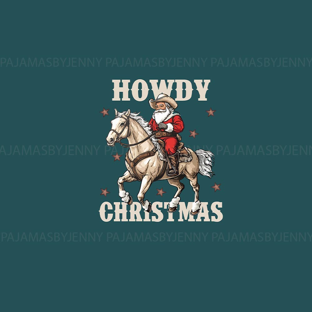 Brown Howdy Christmas Western Cowboy Jammies for Family