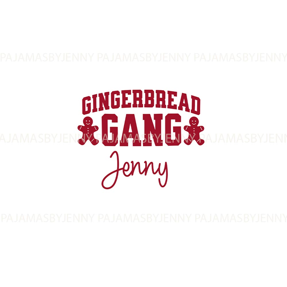 Gingerbread Gang Family Christmas Pajama Matching Sets with Name Custom