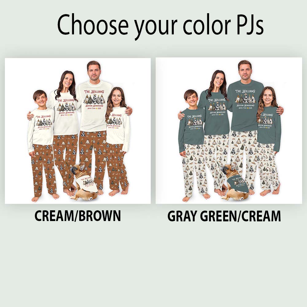Customizable Family Western Christmas Pajamas With Plus Size