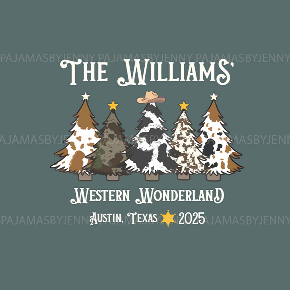Customizable Family Western Christmas Pajamas With Plus Size