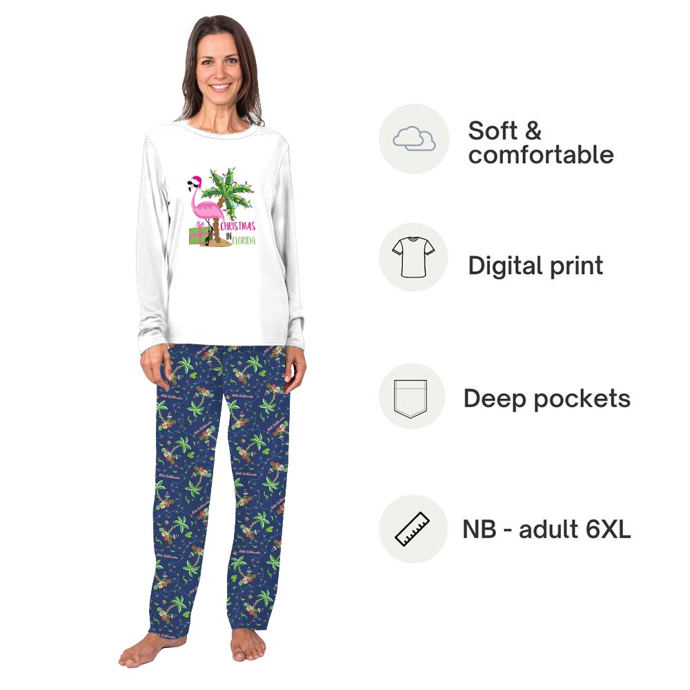 Tropical Christmas Pajamas with Text Custom Christmas PJs Tropical Christmas Pajamas with Text Custom Christmas PJs