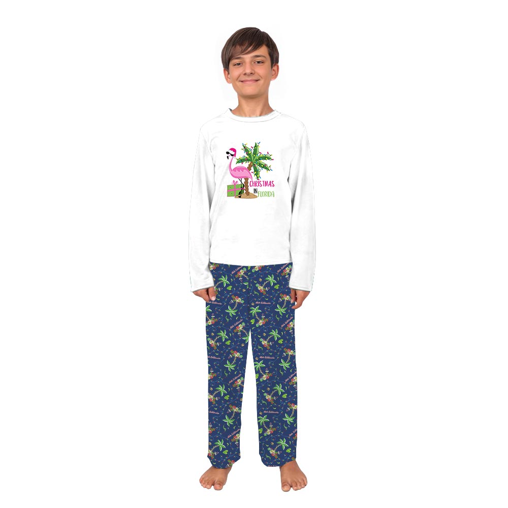 Tropical Christmas Pajamas with Text Custom Christmas PJs Tropical Christmas Pajamas with Text Custom Christmas PJs