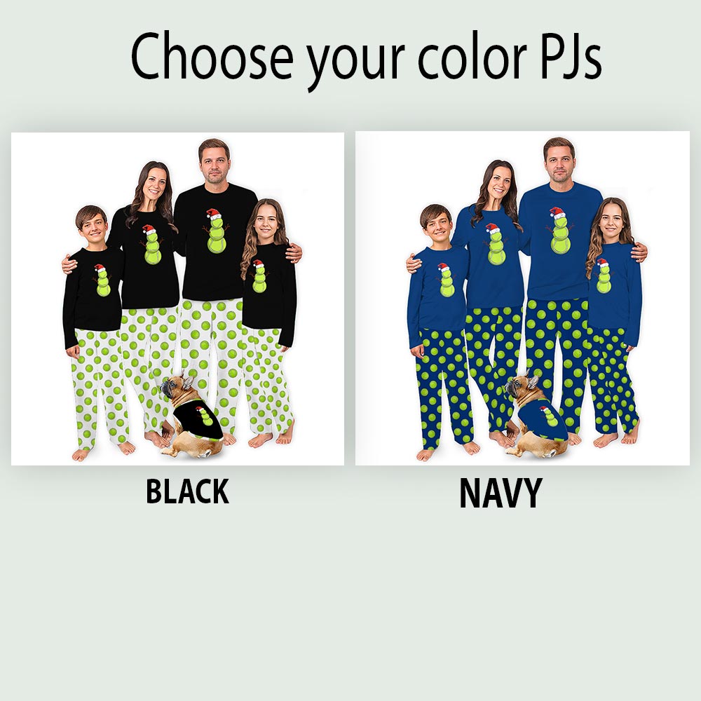Funny Tennis Snowman Matching Long Sleeve Christmas Pajamas Funny Tennis Snowman Matching Long Sleeve Christmas Pajamas