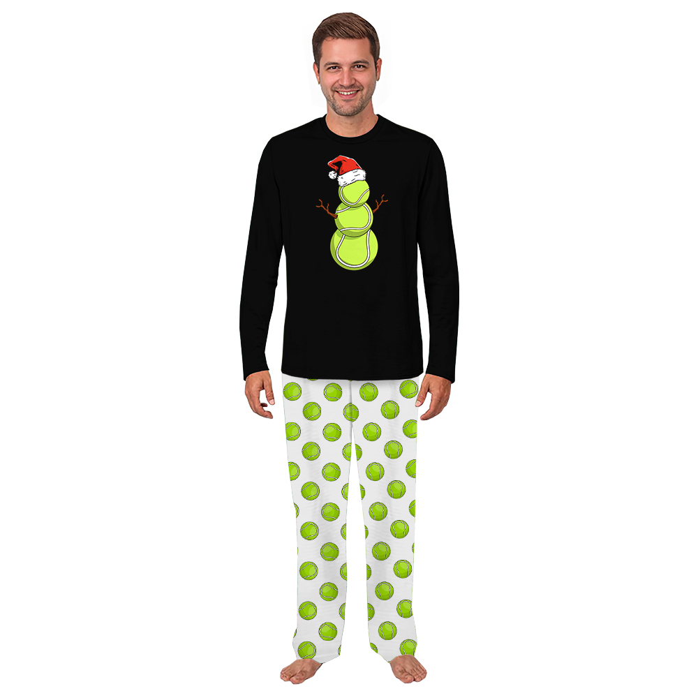Funny Tennis Snowman Matching Long Sleeve Christmas Pajamas Funny Tennis Snowman Matching Long Sleeve Christmas Pajamas