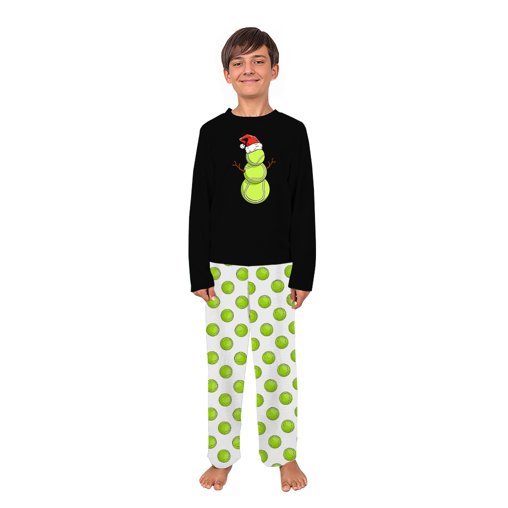Funny Tennis Snowman Matching Long Sleeve Christmas Pajamas Funny Tennis Snowman Matching Long Sleeve Christmas Pajamas