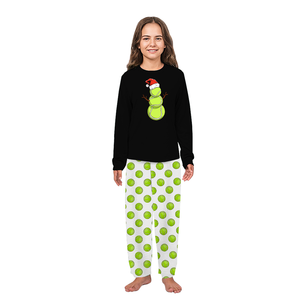 Funny Tennis Snowman Matching Long Sleeve Christmas Pajamas Funny Tennis Snowman Matching Long Sleeve Christmas Pajamas