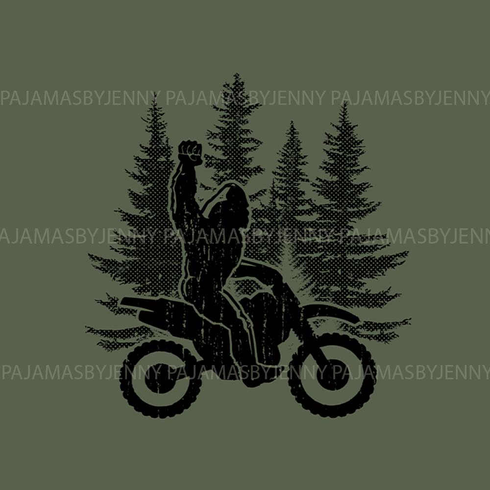 Funny Sasquatch Dirt Biking Pajama Set For Family Christmas Funny Sasquatch Dirt Biking Pajama Set For Family Christmas