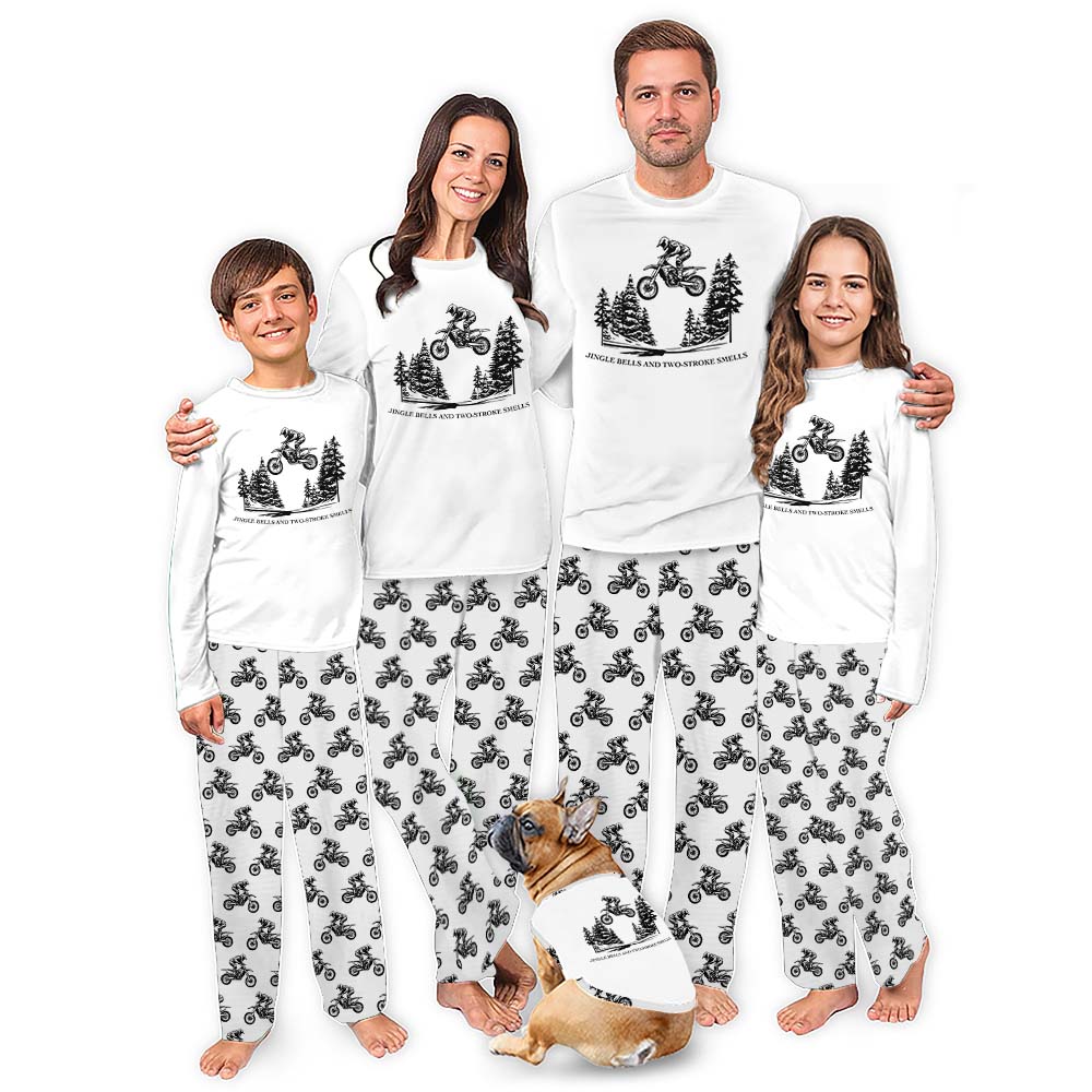 Motocross Family Long Sleeve Christmas Pajamas For Riders All Sizes Motocross Family Long Sleeve Christmas Pajamas For Riders All Sizes